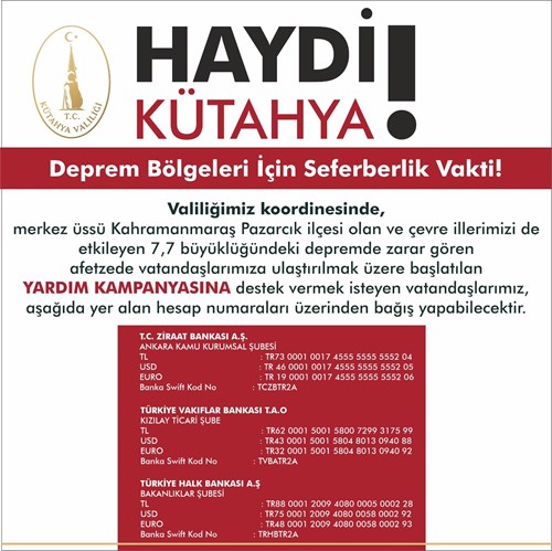 Deprem Bağış Hesapları